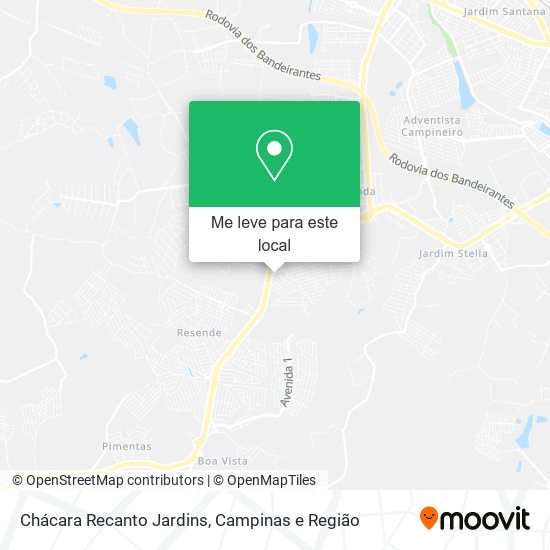 Chácara Recanto Jardins mapa