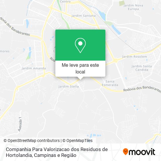 Companhia Para Valorizacao dos Residuos de Hortolandia mapa