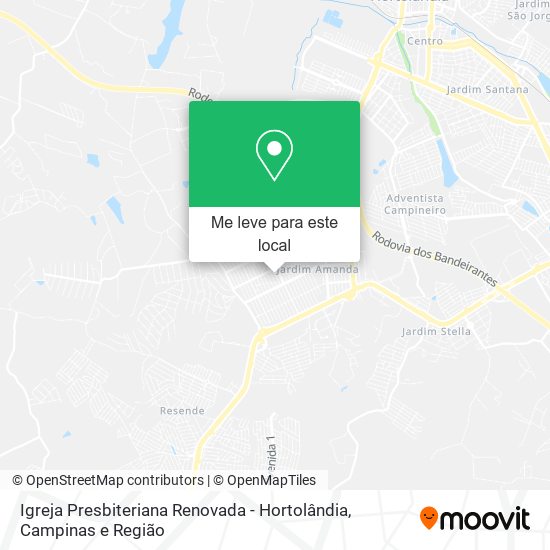 Igreja Presbiteriana Renovada - Hortolândia mapa