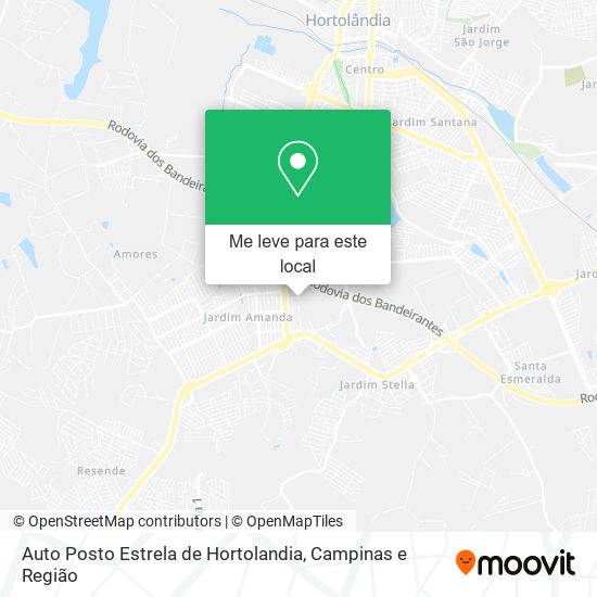 Auto Posto Estrela de Hortolandia mapa