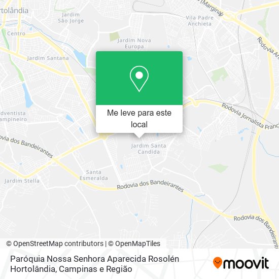Paróquia Nossa Senhora Aparecida Rosolén Hortolândia mapa