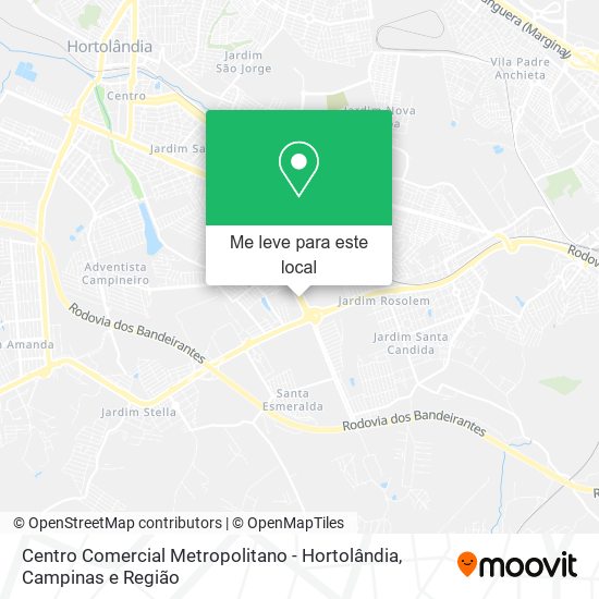 Centro Comercial Metropolitano - Hortolândia mapa