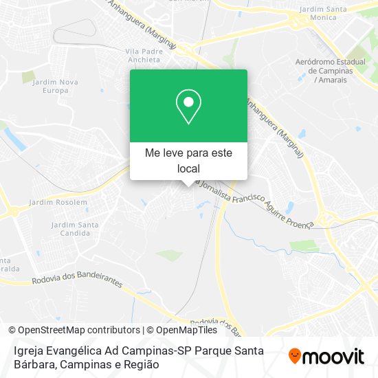 Igreja Evangélica Ad Campinas-SP Parque Santa Bárbara mapa