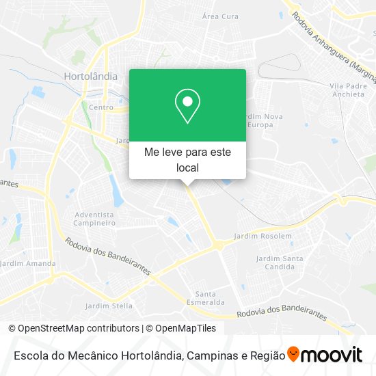 Escola do Mecânico Hortolândia mapa
