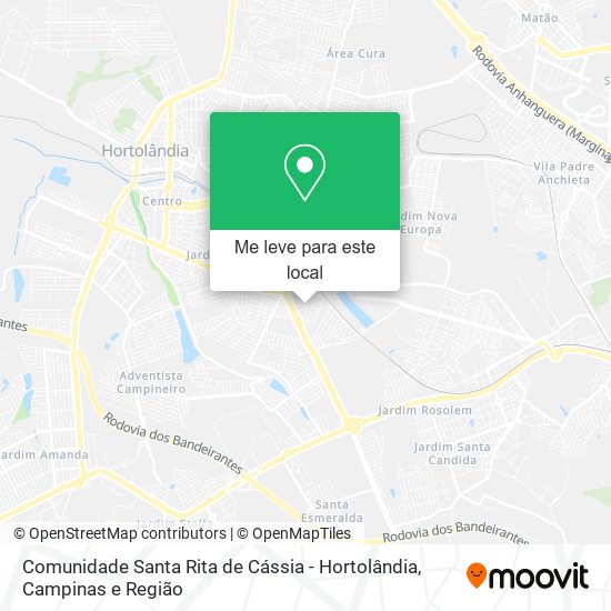 Comunidade Santa Rita de Cássia - Hortolândia mapa