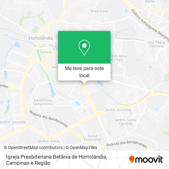 Igreja Presbiteriana Betânia de Hortolândia mapa