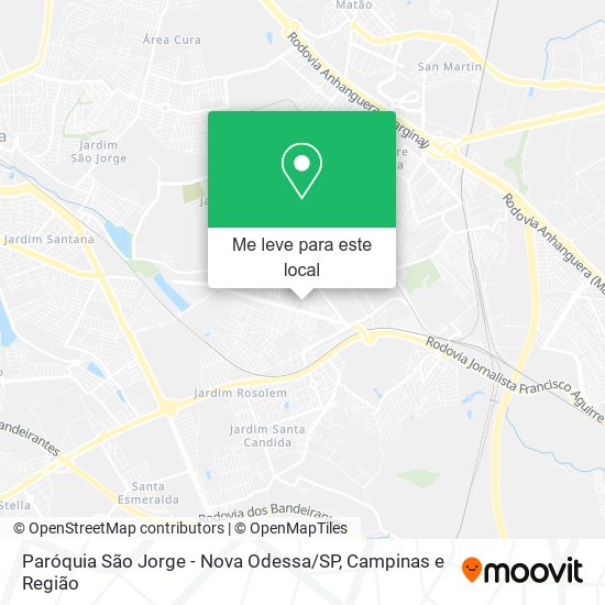 Paróquia São Jorge - Nova Odessa / SP mapa