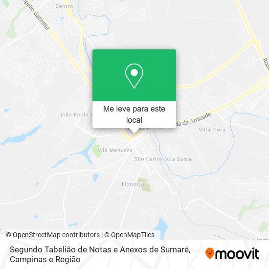 Segundo Tabelião de Notas e Anexos de Sumaré mapa