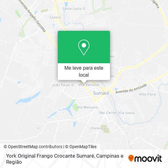 York Original Frango Crocante Sumaré mapa