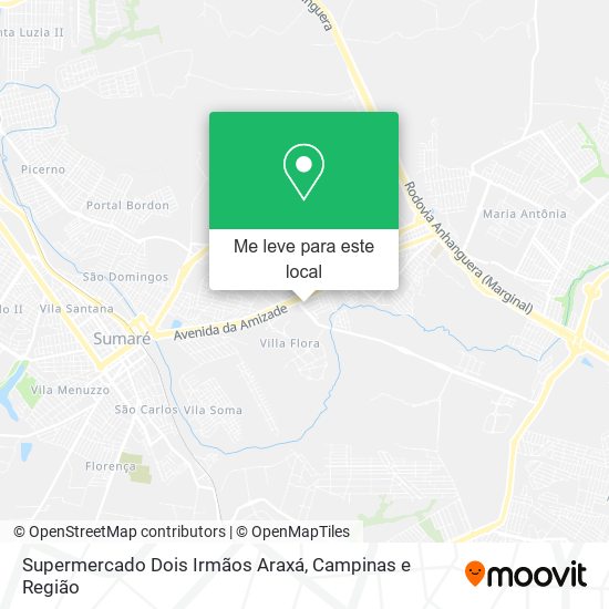 Supermercado Dois Irmãos Araxá mapa