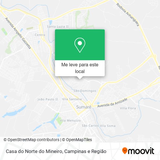 Casa do Norte do Mineiro mapa