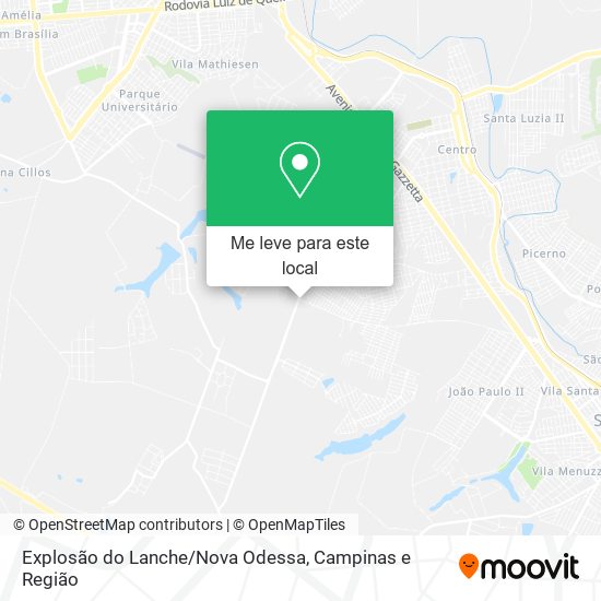 Explosão do Lanche/Nova Odessa mapa