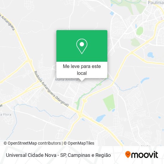 Universal Cidade Nova - SP mapa