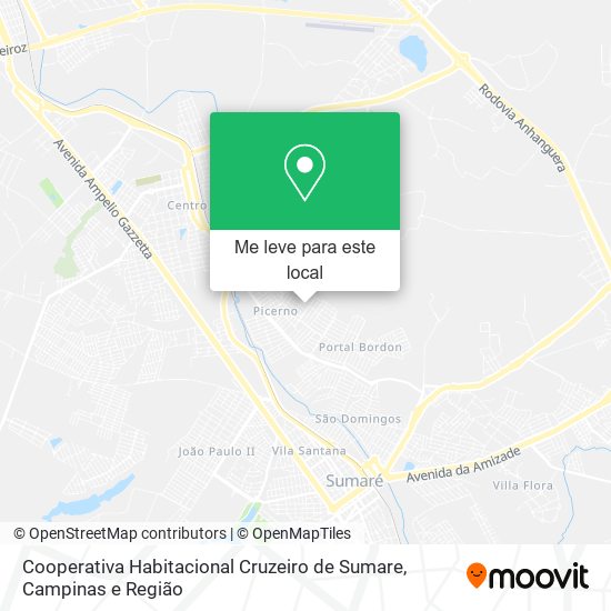 Cooperativa Habitacional Cruzeiro de Sumare mapa