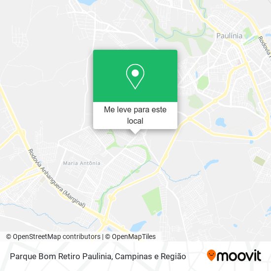 Parque Bom Retiro Paulinia mapa