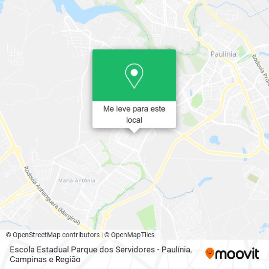 Escola Estadual Parque dos Servidores - Paulínia mapa