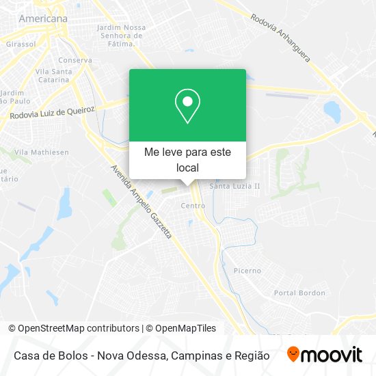 Casa de Bolos - Nova Odessa mapa