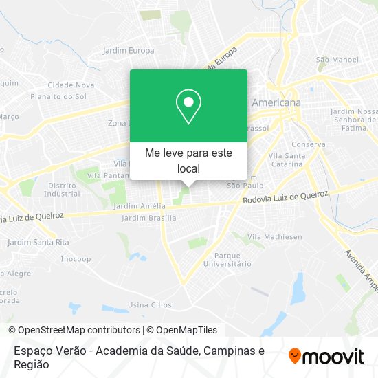 Espaço Verão - Academia da Saúde mapa