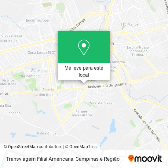 Transviagem Filial Americana mapa