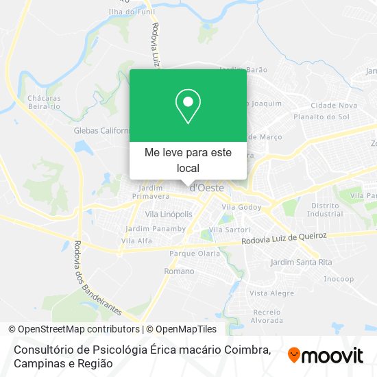 Consultório de Psicológia Érica macário Coimbra mapa