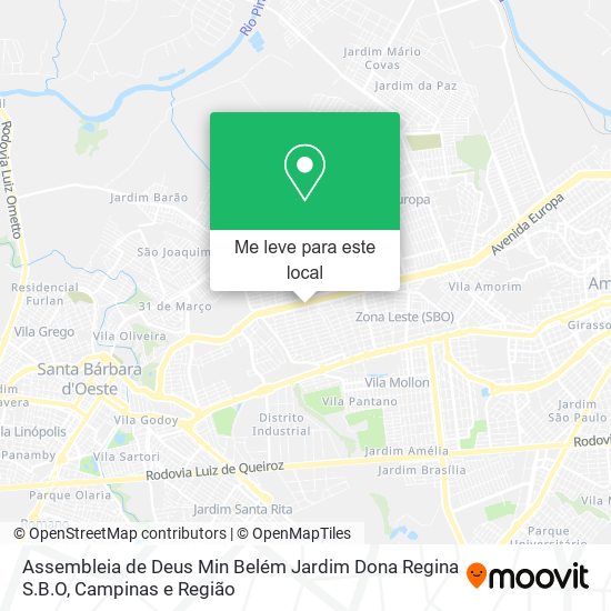 Assembleia de Deus Min Belém Jardim Dona Regina S.B.O mapa