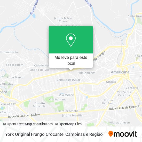 York Original Frango Crocante mapa