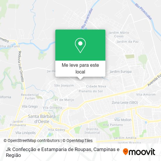 Jk Confecção e Estamparia de Roupas mapa