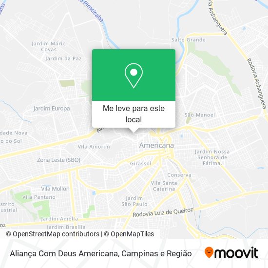 Aliança Com Deus Americana mapa