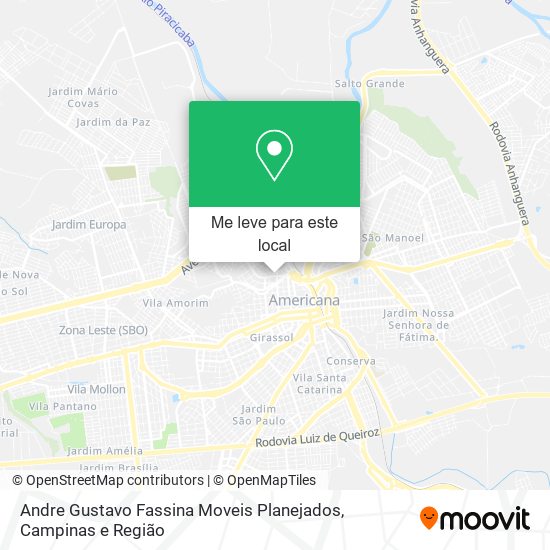 Andre Gustavo Fassina Moveis Planejados mapa