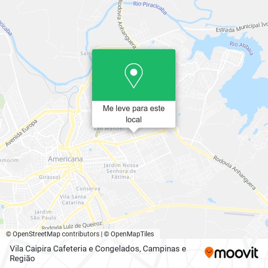Vila Caipira Cafeteria e Congelados mapa