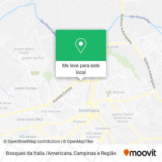 Bosques da Italia /Americana mapa