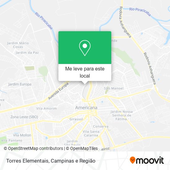 Torres Elementais mapa