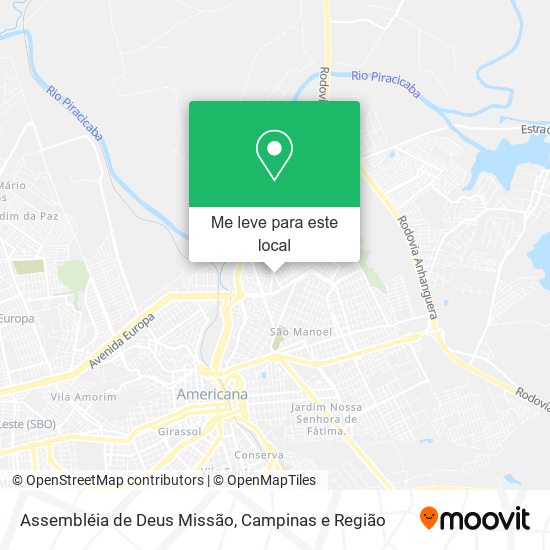 Assembléia de Deus Missão mapa