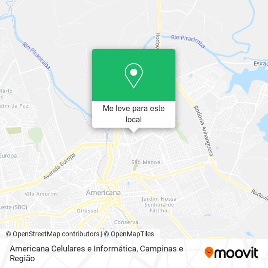 Americana Celulares e Informática mapa