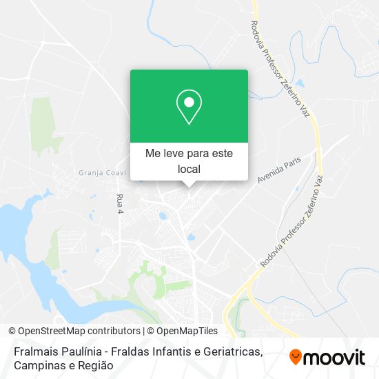 Fralmais Paulínia - Fraldas Infantis e Geriatricas mapa