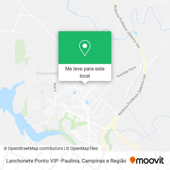 Lanchonete Ponto VIP -Paulínia mapa