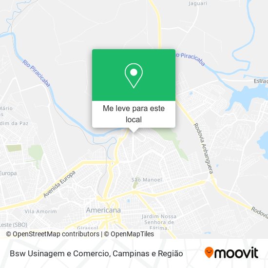 Bsw Usinagem e Comercio mapa