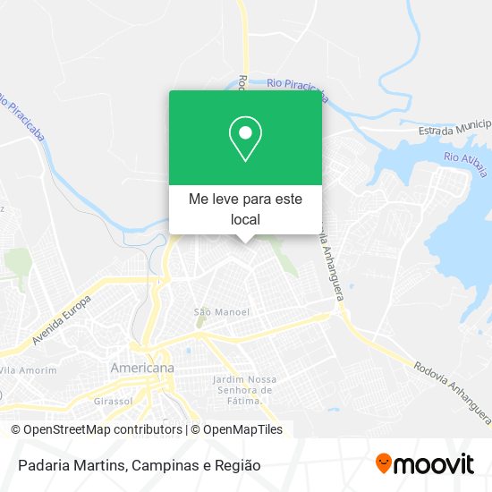 Padaria Martins mapa