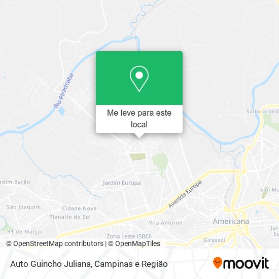 Auto Guincho Juliana mapa