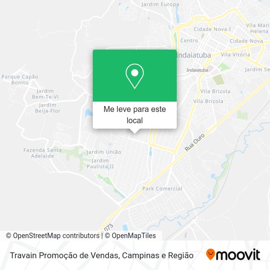 Travain Promoção de Vendas mapa