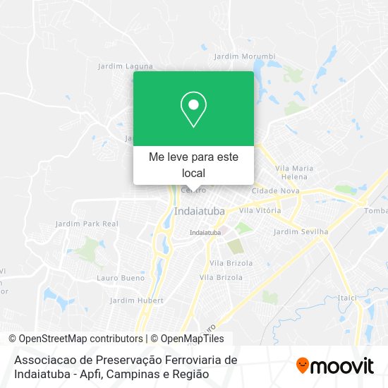 Associacao de Preservação Ferroviaria de Indaiatuba - Apfi mapa