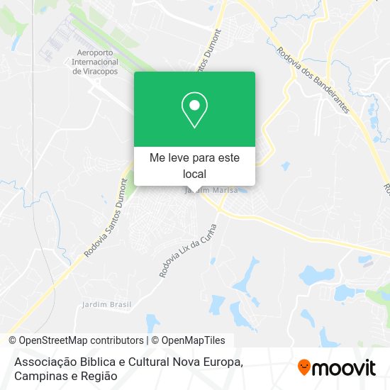 Associação Biblica e Cultural Nova Europa mapa