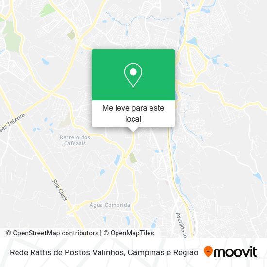 Rede Rattis de Postos Valinhos mapa