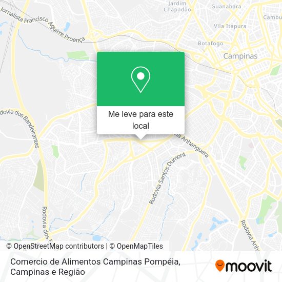 Comercio de Alimentos Campinas Pompéia mapa