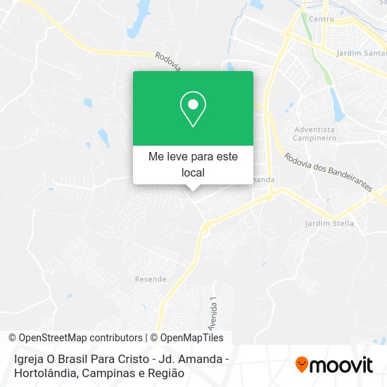 Igreja O Brasil Para Cristo - Jd. Amanda - Hortolândia mapa
