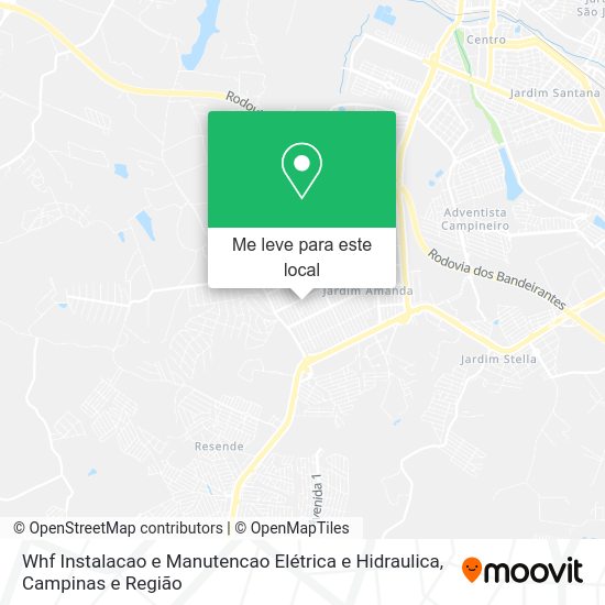 Whf Instalacao e Manutencao Elétrica e Hidraulica mapa