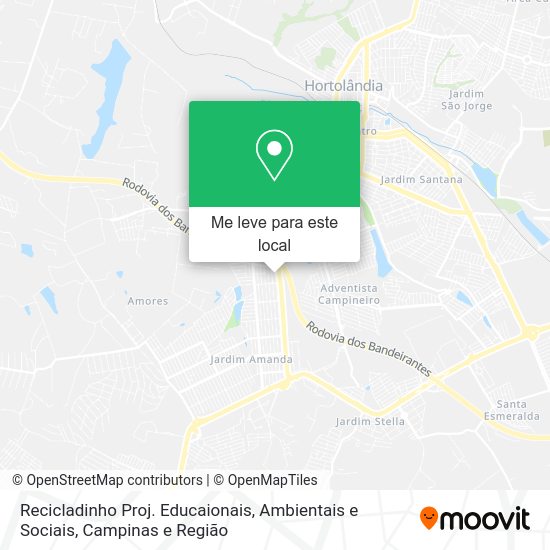 Recicladinho Proj. Educaionais, Ambientais e Sociais mapa