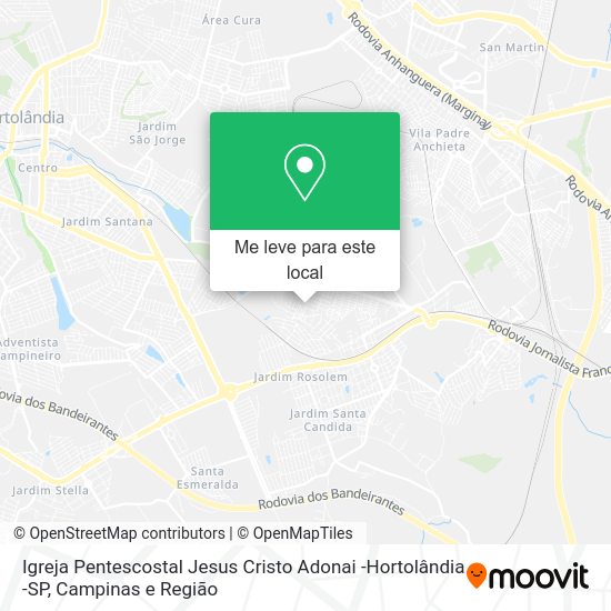Igreja Pentescostal Jesus Cristo Adonai -Hortolândia -SP mapa