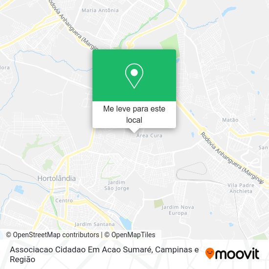 Associacao Cidadao Em Acao Sumaré mapa