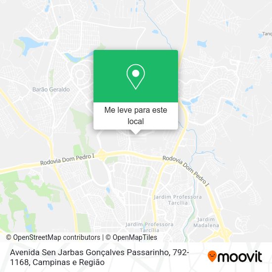 Avenida Sen Jarbas Gonçalves Passarinho, 792-1168 mapa